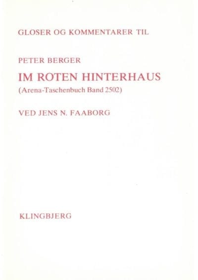 Hvid glosehæfte forside af Im roten Hinterhaus af Peter Berger