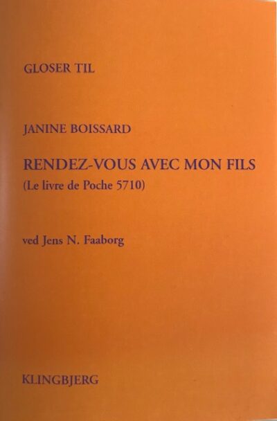 Orange forside til glosehæfte for "Rendez-Vous Avec Mon Fils"