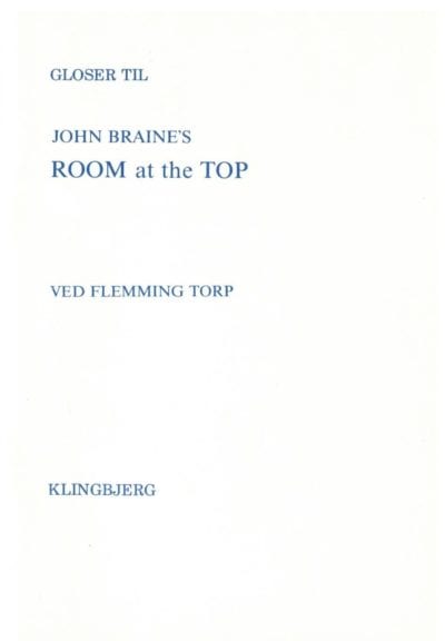Hvid forside af Room at the Top af John Braine Glosehæfte