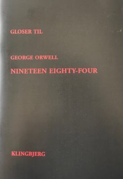 En mørkegrøn forside til gloser for George Orwell's "1984"