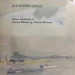 Forside til bogen af 18 Danske Sange med dansk - engelske gloser og dansk - tyske gloser EAN