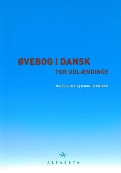 Blå forside til "Øvebog i Dansk for udlændinge"