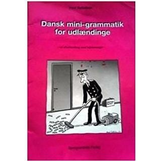 Rød forside til øvehæftet "Dansk mini-grammatik for udlændinge".