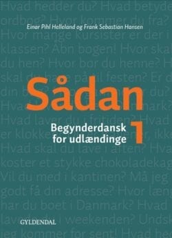 Grøn forside til "Sådan 1" begynderbog til dansk