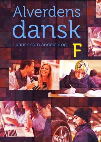 Rød forside med billeder af forskellige mennesker til bogen "Alverdens dansk"